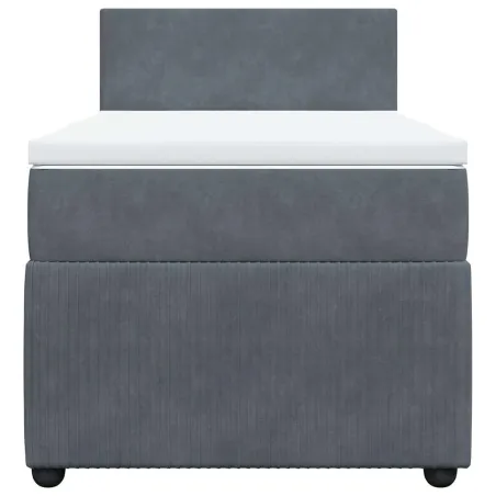 Sommier à lattes de lit avec matelas Gris foncé 100x200 cm