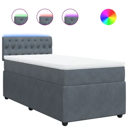 Sommier à lattes de lit avec matelas Gris foncé 100x200 cm 2