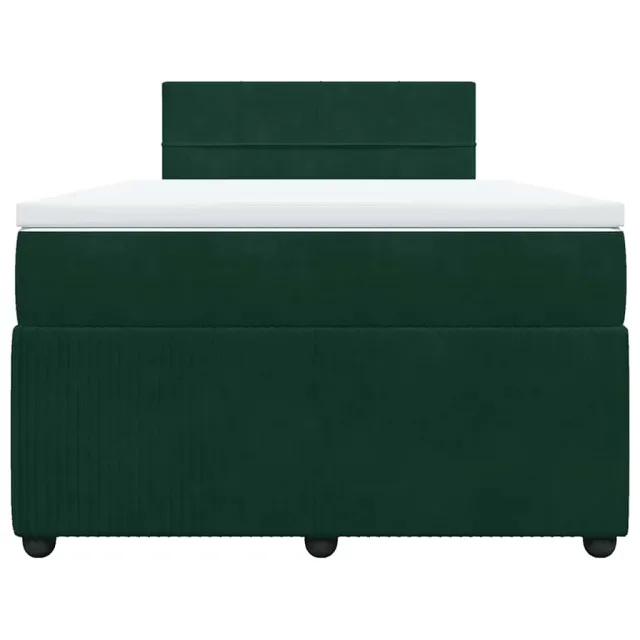 Sommier à lattes de lit avec matelas vert foncé 120x190 cm