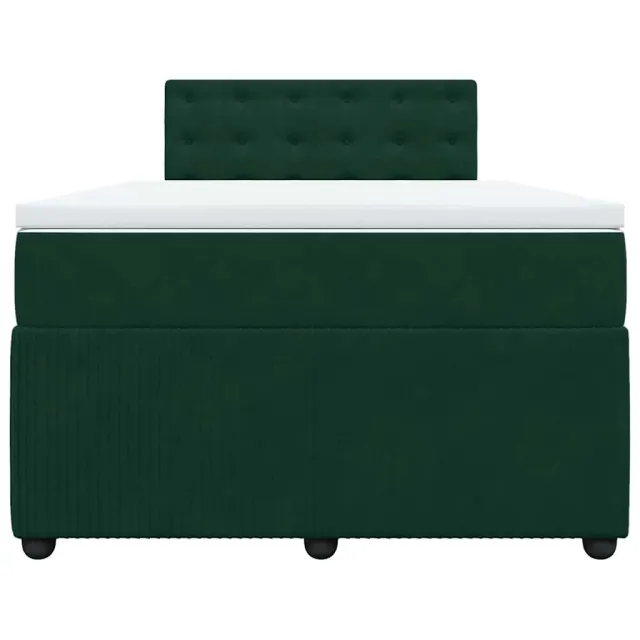 Sommier à lattes de lit avec matelas vert foncé 120x190 cm