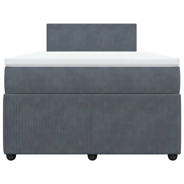 Sommier à lattes de lit et matelas Gris foncé 120x200cm Velours