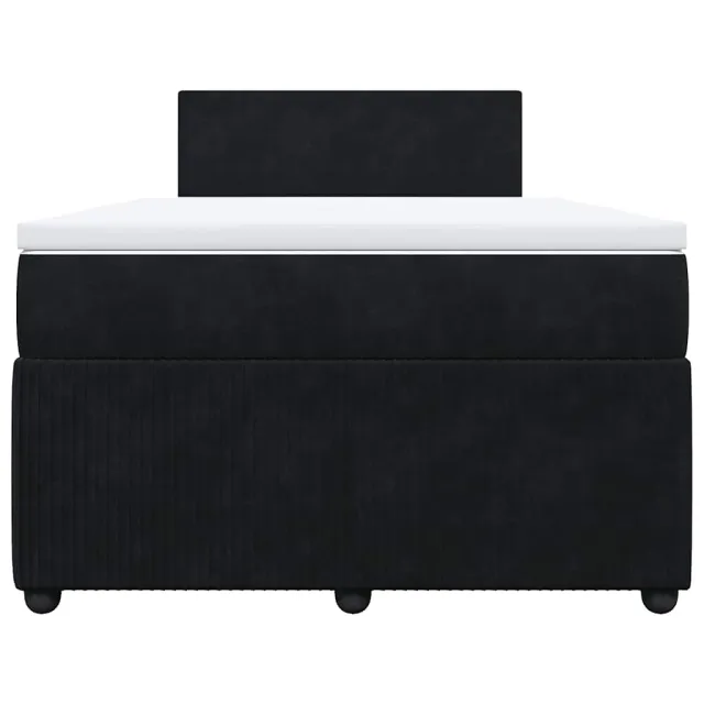 Sommier à lattes de lit avec matelas Noir 120x200 cm Velours
