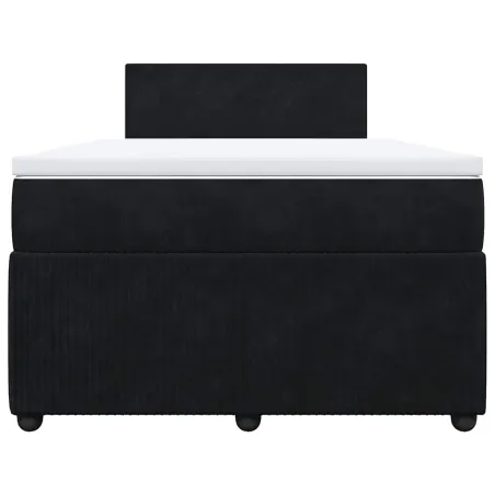 Sommier à lattes de lit avec matelas Noir 120x200 cm Velours