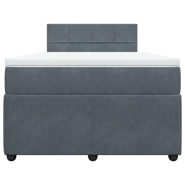 Sommier à lattes de lit et matelas Gris foncé 120x200cm Velours
