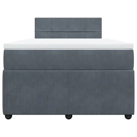 Sommier à lattes de lit et matelas Gris foncé 120x200cm Velours