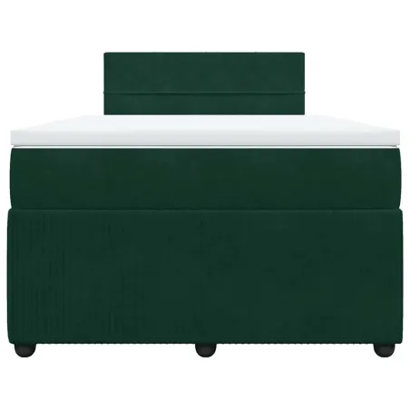 Sommier à lattes de lit et matelas Vert foncé 120x200cm Velours