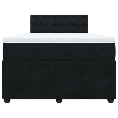 Sommier à lattes de lit avec matelas Noir 120x200 cm Velours