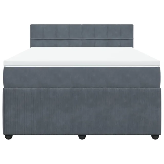 Sommier à lattes de lit et matelas Gris foncé 140x190cm Velours