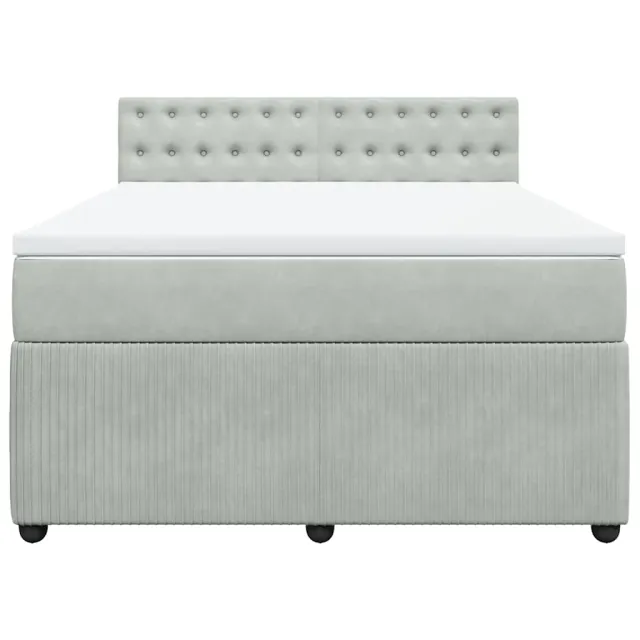 Sommier à lattes de lit et matelas Gris clair 140x190cm Velours