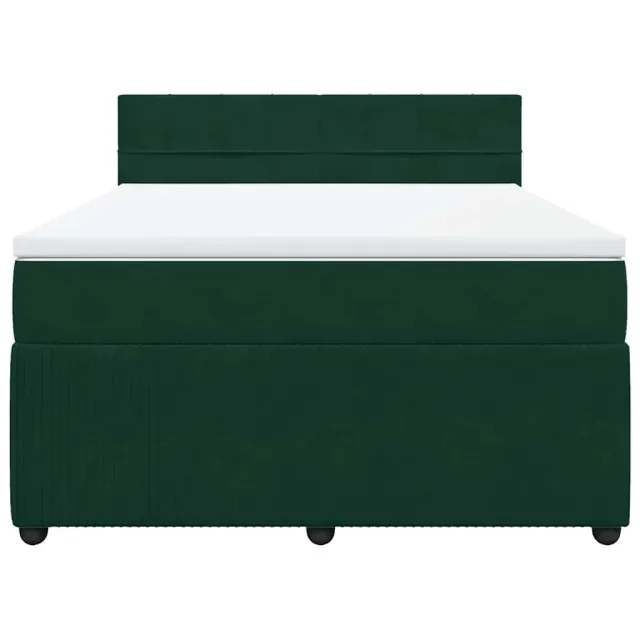 Sommier à lattes de lit et matelas Vert foncé 160x200cm Velours