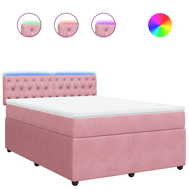 Sommier à lattes de lit avec matelas Rose 160x200 cm Velours