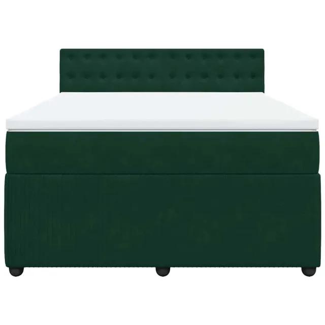 Sommier à lattes de lit et matelas Vert foncé 160x200cm Velours