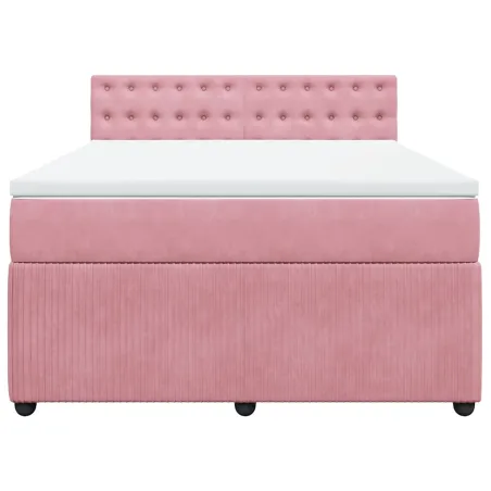 Sommier à lattes de lit avec matelas Rose 160x200 cm Velours