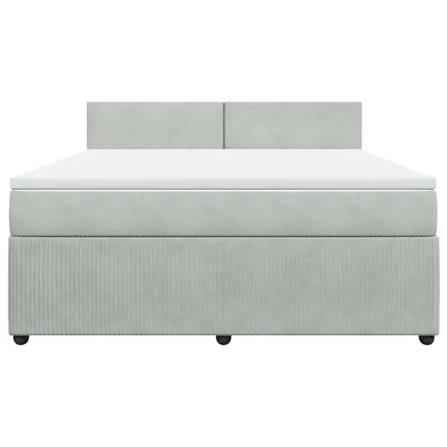 Sommier à lattes de lit et matelas Gris clair 180x200cm Velours