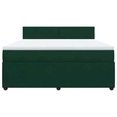 Sommier à lattes de lit et matelas Vert foncé 180x200cm Velours
