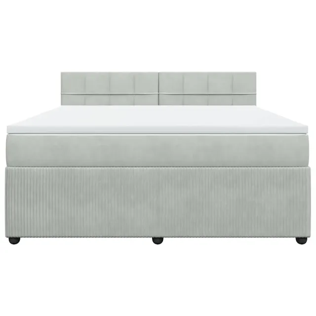 Sommier à lattes de lit et matelas Gris clair 180x200cm Velours