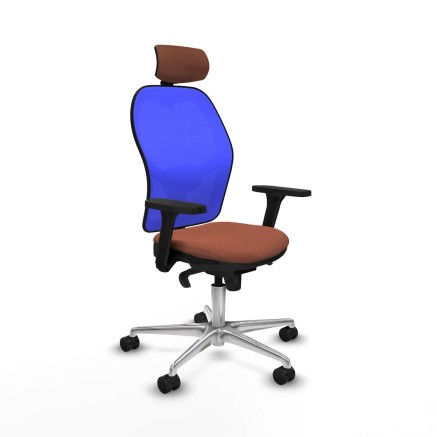 Sedia da Ufficio Piqueras y Crespo 3D086N2 Azzurro Marrone