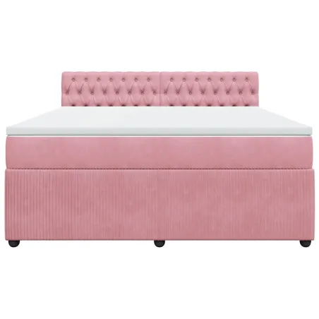 Sommier à lattes de lit avec matelas Rose 180x200 cm Velours
