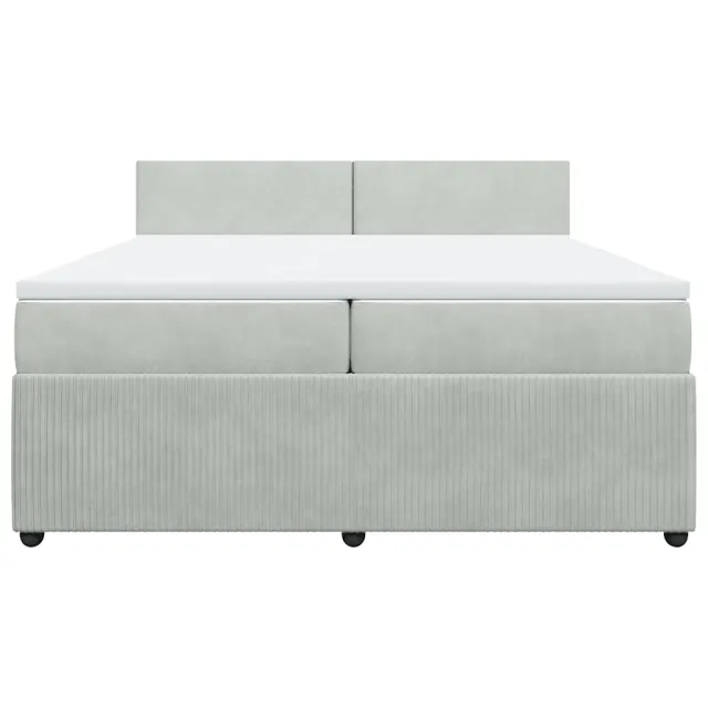 Sommier à lattes de lit et matelas Gris clair 200x200cm Velours