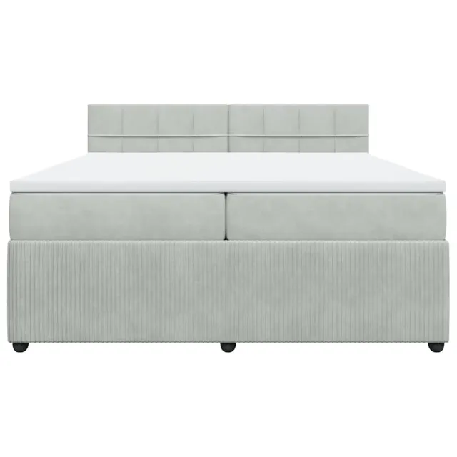 Sommier à lattes de lit et matelas Gris clair 200x200cm Velours