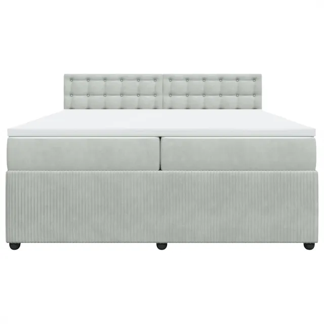 Sommier à lattes de lit et matelas Gris clair 200x200cm Velours