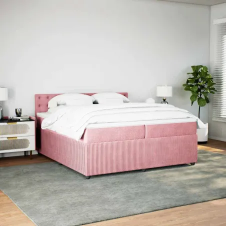 Sommier à lattes de lit avec matelas Rose 200x200 cm Velours