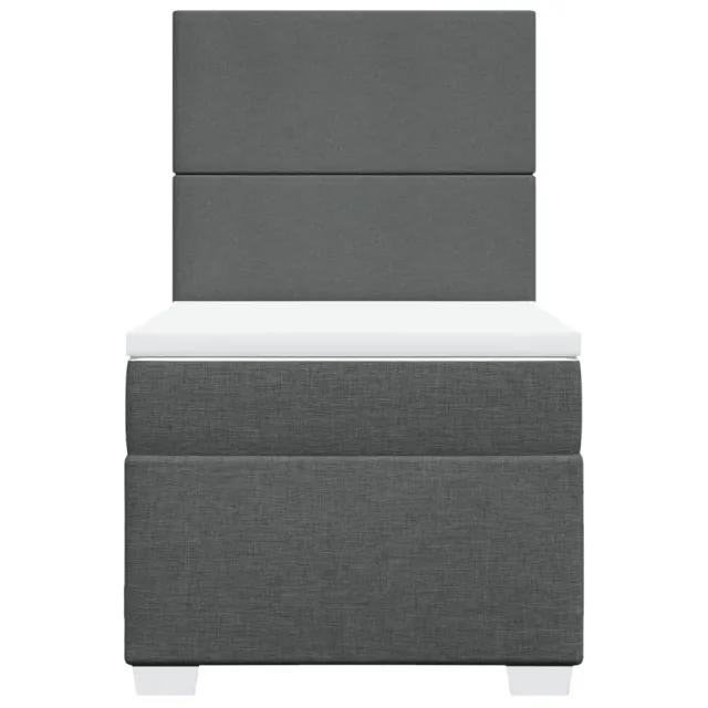 Sommier à lattes de lit avec matelas Gris foncé 80x200 cm Tissu