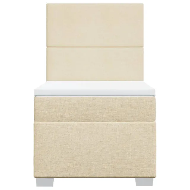 Sommier à lattes de lit avec matelas Crème 80x200 cm Tissu