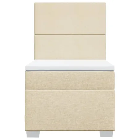 Sommier à lattes de lit avec matelas Crème 80x200 cm Tissu
