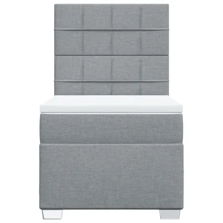 Sommier à lattes de lit avec matelas gris clair 80x200 cm tissu