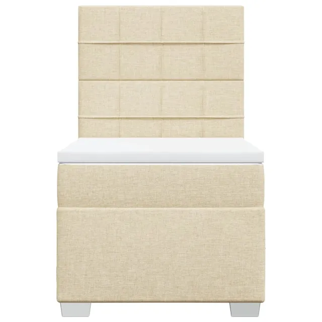 Sommier à lattes de lit avec matelas Crème 80x200 cm Tissu