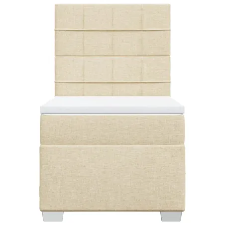 Sommier à lattes de lit avec matelas Crème 80x200 cm Tissu
