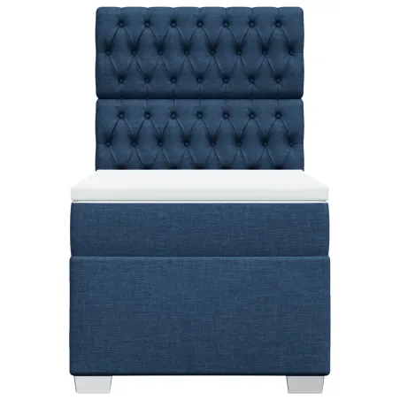 Sommier à lattes de lit avec matelas Bleu 80x200 cm Tissu