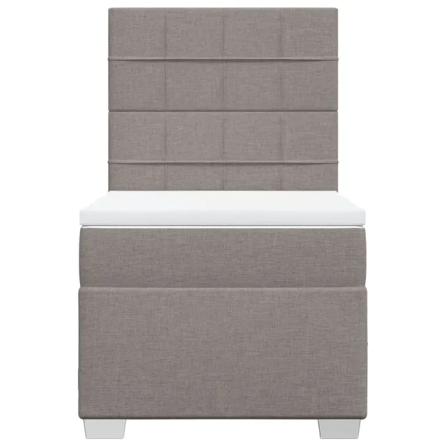Sommier à lattes de lit avec matelas Taupe 90x190 cm Tissu