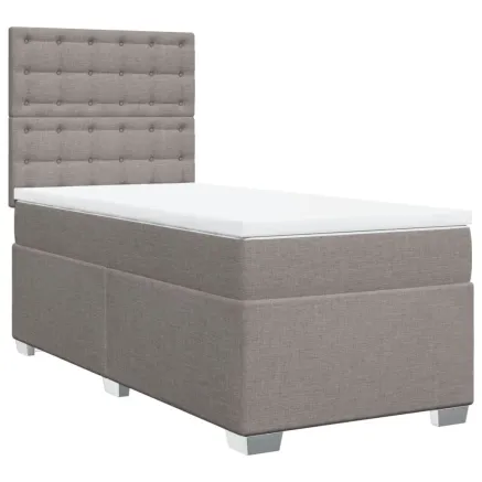 Sommier à lattes de lit avec matelas Taupe 90x190 cm Tissu 2