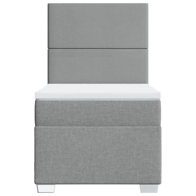 Sommier à lattes de lit avec matelas Gris clair 90x200 cm Tissu