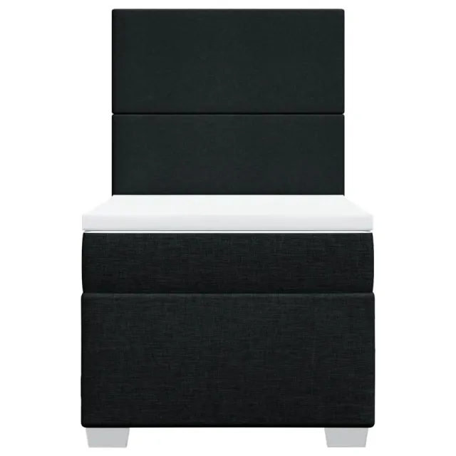Sommier à lattes de lit avec matelas Noir 90x200 cm Tissu
