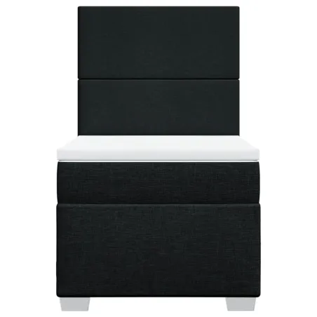 Sommier à lattes de lit avec matelas Noir 90x200 cm Tissu