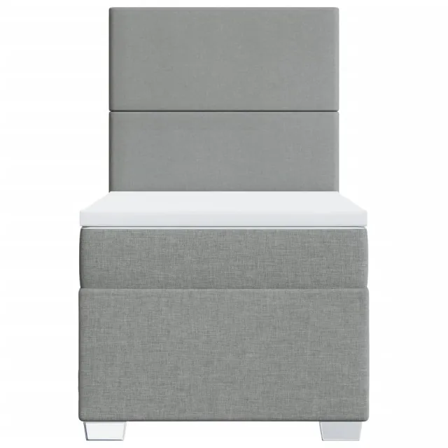Sommier à lattes de lit avec matelas Gris clair 100x200cm Tissu