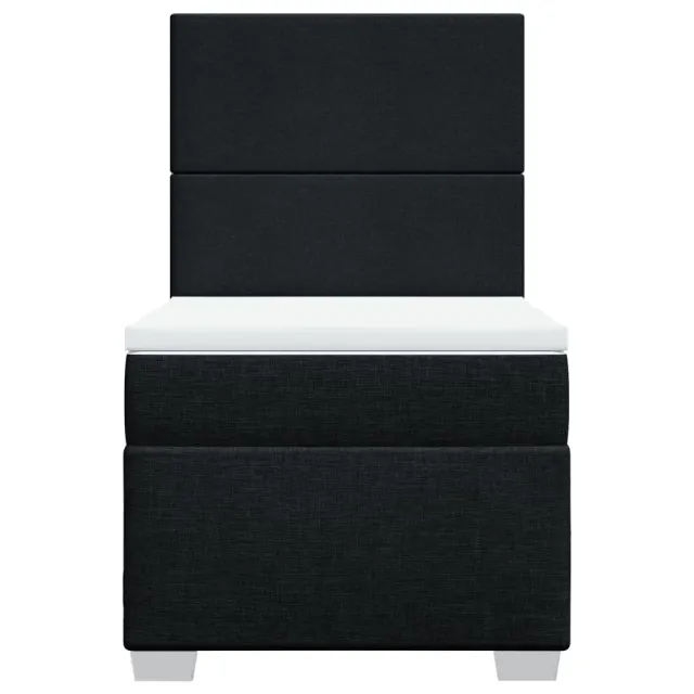 Sommier à lattes de lit avec matelas Noir 100x200 cm Tissu