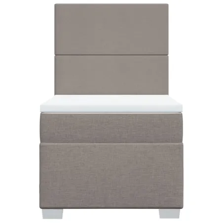 Sommier à lattes de lit avec matelas Taupe 100x200 cm Tissu