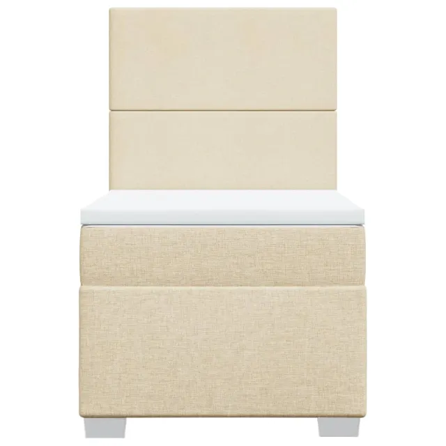 Sommier à lattes de lit avec matelas Crème 100x200 cm Tissu