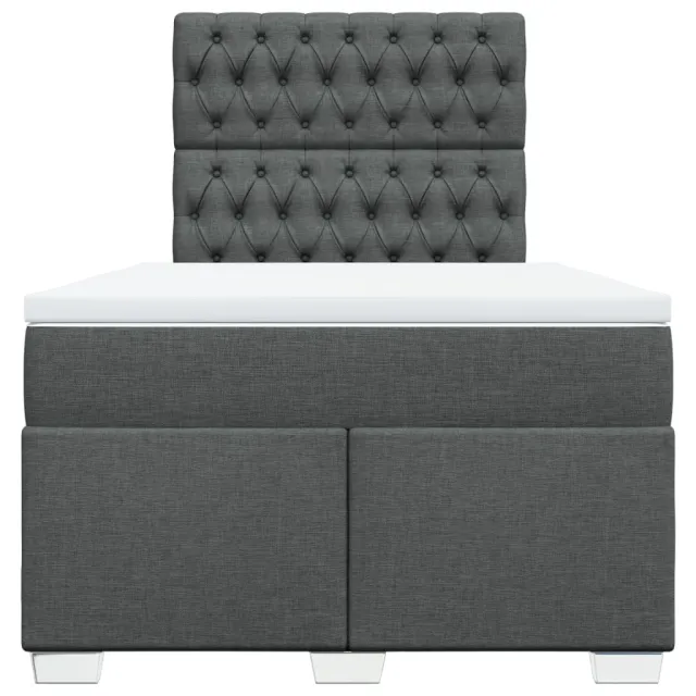 Sommier à lattes de lit avec matelas Gris foncé 120x200cm Tissu