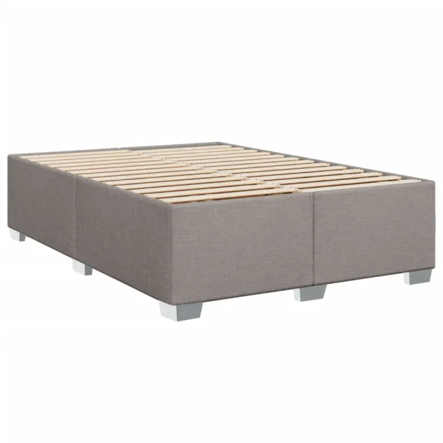 Sommier à lattes de lit avec matelas Taupe 140x190 cm Tissu