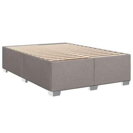 Sommier à lattes de lit avec matelas Taupe 140x190 cm Tissu