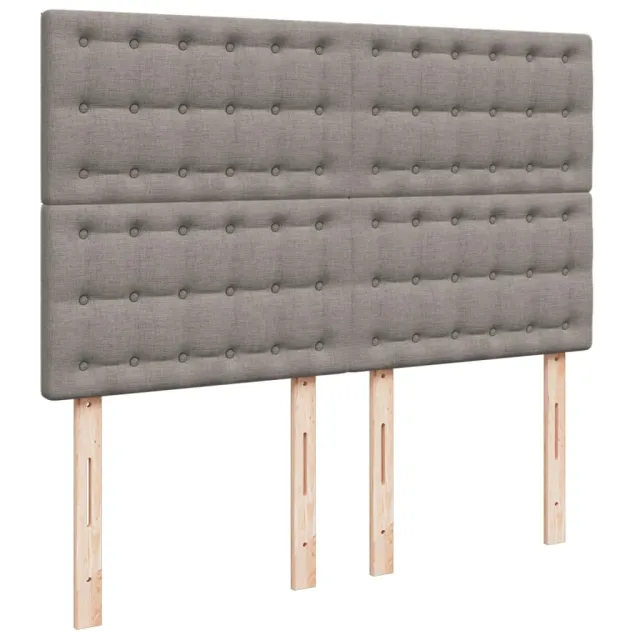 Sommier à lattes de lit avec matelas Taupe 140x190 cm Tissu