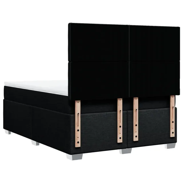 Sommier à lattes de lit avec matelas Noir 140x200 cm Tissu