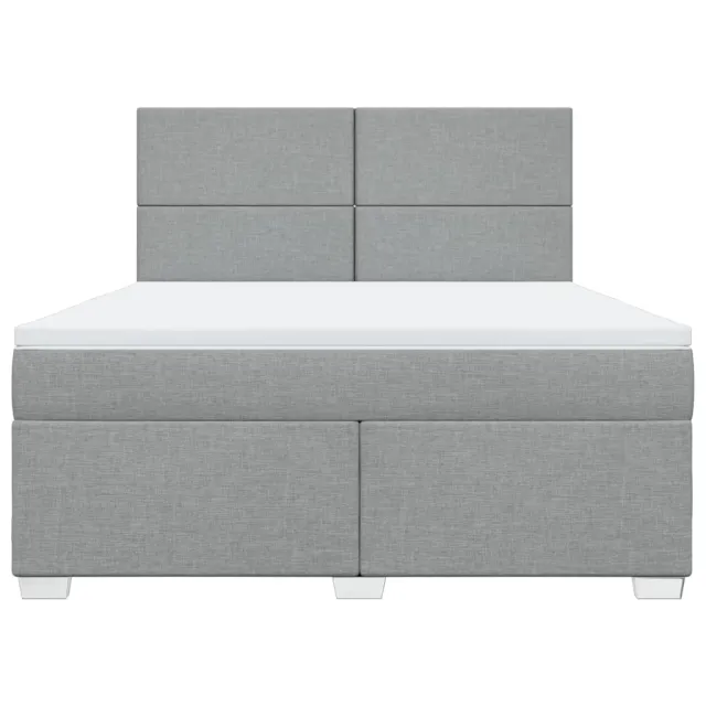 Sommier à lattes de lit avec matelas Gris clair 180x200cm Tissu