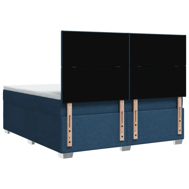 Sommier à lattes de lit avec matelas Bleu 180x200 cm Tissu