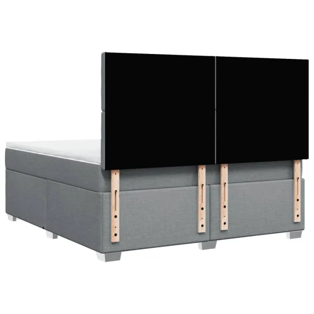 Sommier à lattes de lit avec matelas Gris clair 180x200cm Tissu